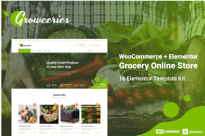 Growceries - Food & Grocery Store Elementor Template Kit| Srmehranclub