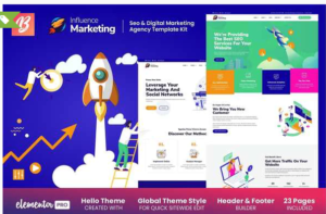 Influence Marketing - SEO & Digital Agency Elementor Template Kit| Srmehranclub