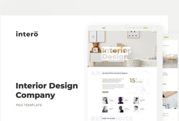 Interior Design Agency PSD Template – Intero | Srmehranclub
