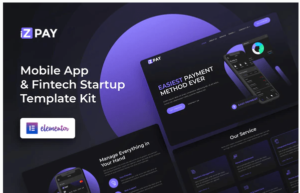 iZPAY - Mobile App & Fintech Startup Elementor Template Kit| Srmehranclub