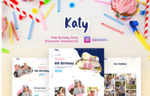 Katy - Kids Birthday Party Planner & Invitation Elementor Template Kit| Srmehranclub