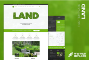 Land - Lawn & Landscaping PSD Template | Srmehranclub.com