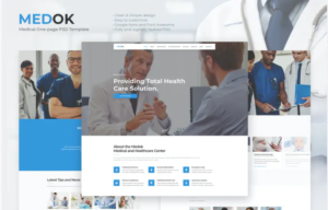 Medok - Medical One Page PSD Template | Srmehranclub