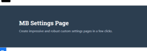 Meta Box Settings Page 2.1.3