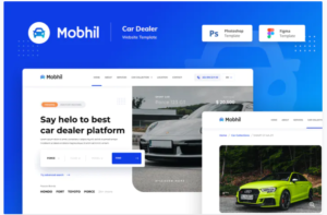 Mobhil Car Dealer Website Figma PSD Template | Srmehranclub