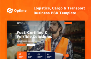 Optime - Logistics, Cargo & Transport PSD Template | Srmehranclub