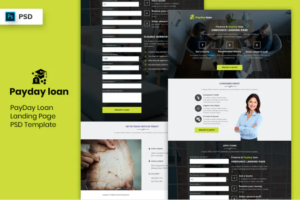 Payday Loan - Landing Page PSD Template | Srmehranclub