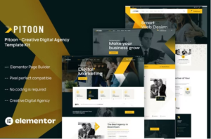 Pitoon - Creative Digital Agency Elementor Template Kit download