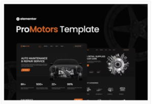 ProMotors – Car Service and Detailing Elementor Template Kit Download