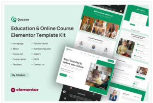 Qourse | Education & Online Course Elementor Template Kit Download