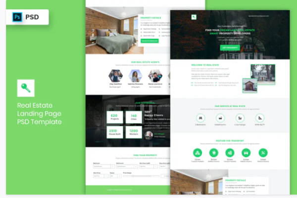 Real Estate - Landing Page PSD Template-02 | Srmehranclub