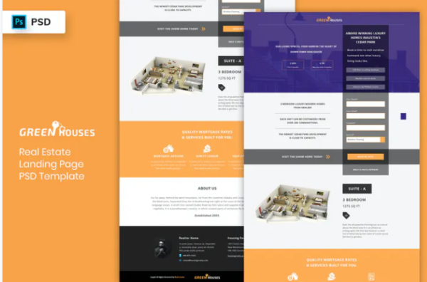 Real Estate - Landing Page PSD Template | Srmehranclub