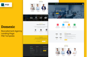 Recruitment Agency - Landing Page PSD Template | Srmehranclub