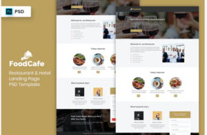 Restaurant & Hotel - Landing Page PSD Template | Srmehranclub