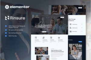 Rinsure - Insurance Agency Elementor Template Kit download