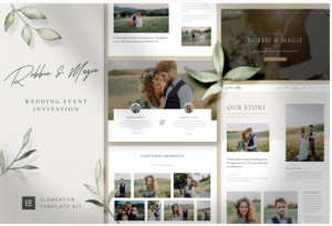 Robbie & Magie – Wedding Event Invitation Elementor Template Kit | Srmehranclub