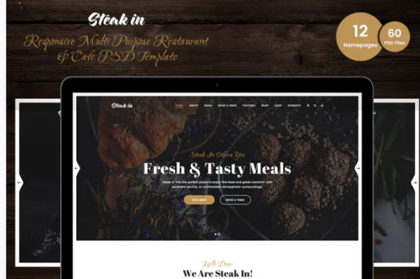 Steak In - Restaurant & Cafe PSD Template | Srmehranclub