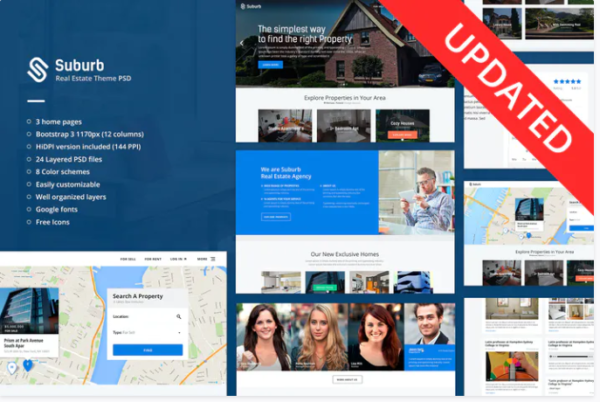Suburb - Real Estate PSD Template | Srmehranclub