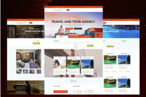 Travel And Tour Agency Website PSD Template | Srmehranclub