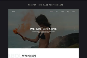 Trixter - One Page Psd Template | Srmehranclub.com