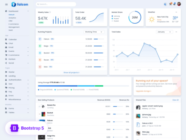 Falcon – Admin Dashboard & WebApp Template