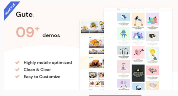Gute – React Next Minimalist Blog Template