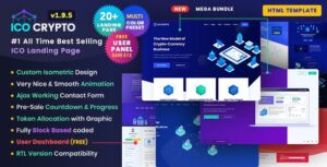 ICO Crypto – Bitcoin & Cryptocurrency ICO Landing Page HTML Template + User Dashboard