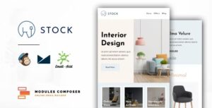 Stock – E-Commerce Responsive Furniture and Interior design Email with Online Builder