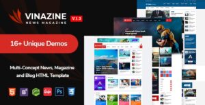 Vinazine – Multi-concept News, Magazine HTML Template
