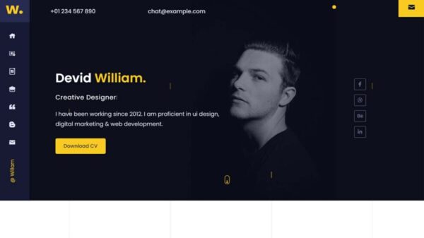 Willam – Personal Portfolio vCard HTML Template