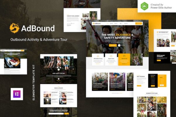 AdBound ? Outbound Activity & Adventure Tour Elementor Template Kit