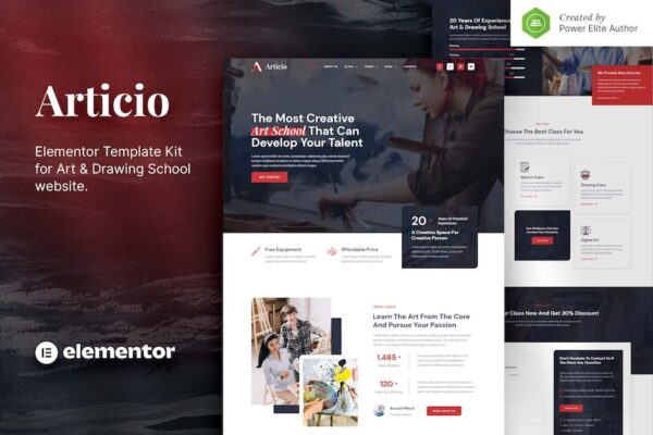 Articio ? Art & Drawing School Elementor Template Kit