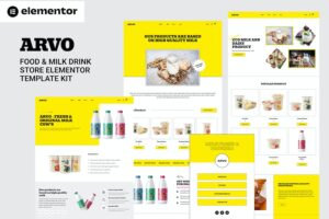 Arvo - Food & Milk Drink Store Elementor Template Kit