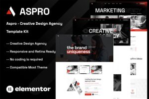 Aspro - Creative Design Agency Elementor Template Kit