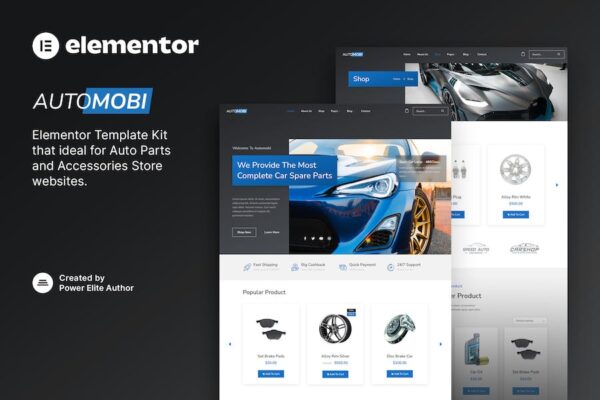Automobi ? Auto Parts Store & Accessories Elementor Template Kit