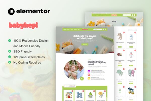 BabyHepi - Kids Store & Baby Shop Elementor Template Kit