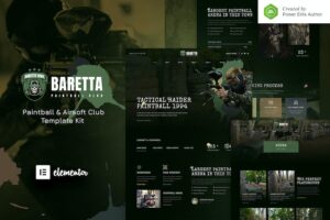 Baretta ? Paintball & Airsoft Club Elementor Template Kit