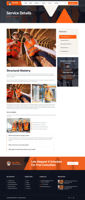 Billdins - Construction Services Elemenor Pro Template Kit