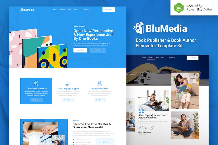 BluMedia ? Book Publisher & Book Author Elementor Template Kit