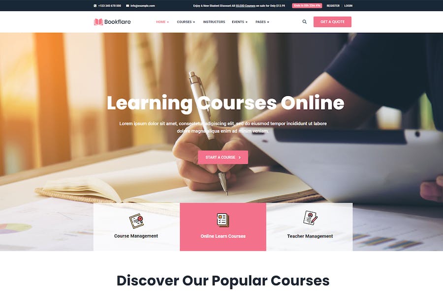 Bookflare ? Modern Education & Online Learning Elementor Template Kit