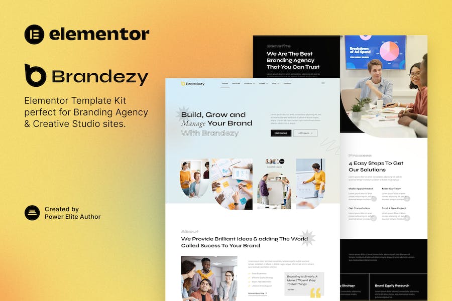 Brandezy ? Branding Agency & Creative Studio Elementor Template Kit
