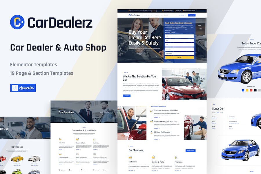 CarDealerz - Auto Dealer & Auto Shop Website Elementor Template Kit