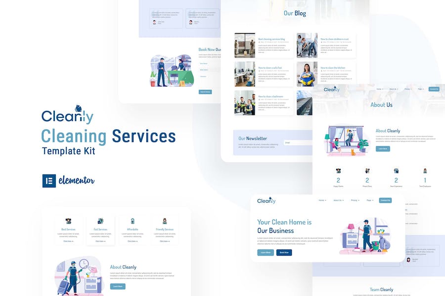 Cleanly - Cleaning Service Elementor Template Kit