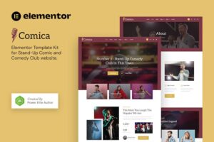 Comica ? Stand-Up Comic & Comedy Club Elementor Template Kit