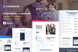 Consession - Conference & Seminar Elementor Template Kit