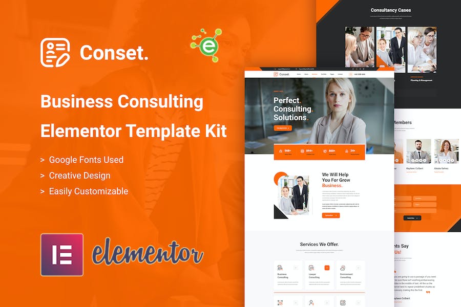 Conset ? Business Consulting Elementor Template Kit