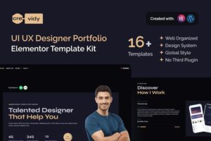 Crevidy - UI UX Designer Portfolio Elementor Template Kit