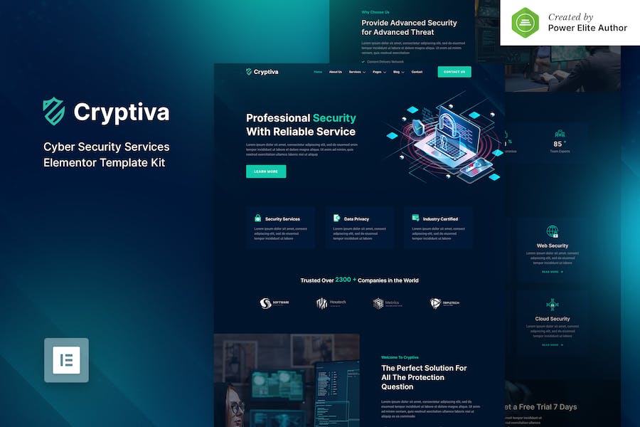 Cryptiva ? Cyber Security Services Elementor Template Kit