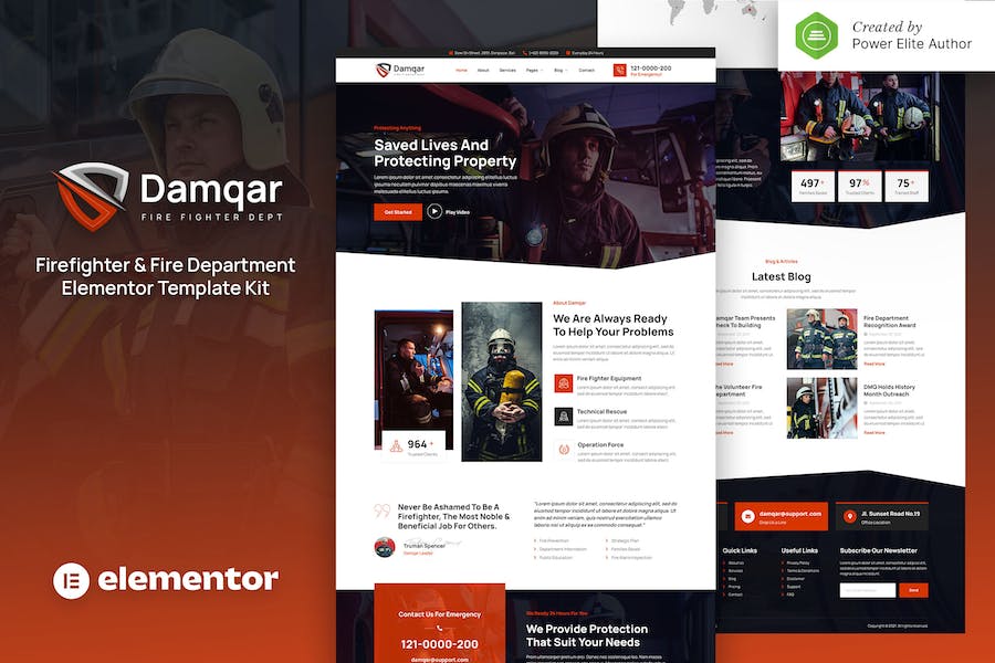 Damqar ? Firefighter & Fire Department Elementor Template Kit