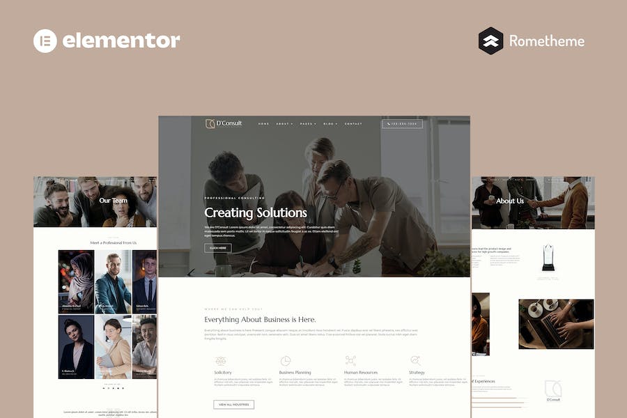 D'Consult - Business Consulting Elementor Pro Full Site Template Kit